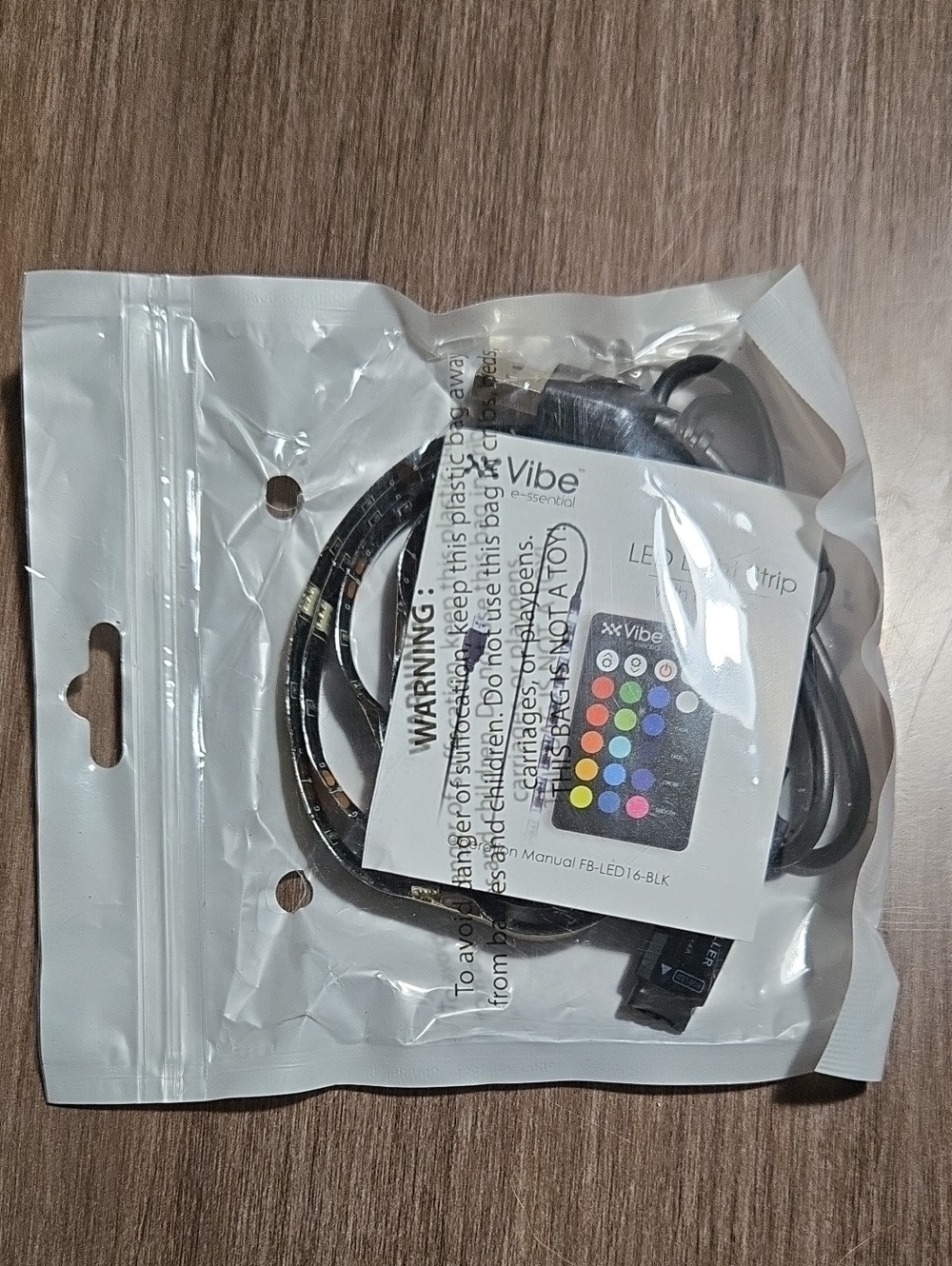 Vibe LED Strip Kit with Remote — Black Cable, Clear Strip
